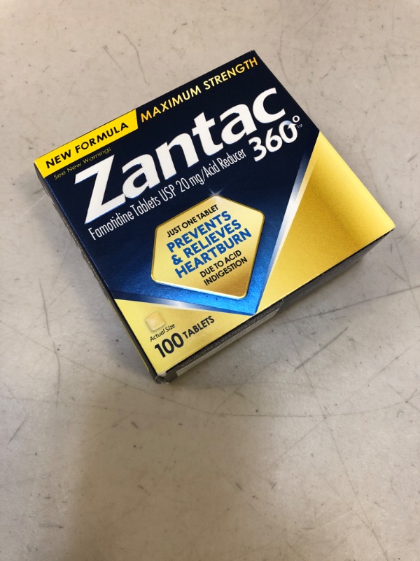 Photo 2 of Zantac 360 Maximum Strength Tablets, 100 Count, Heartburn Prevention and Relief, 20 mg Tablets, EXP 09/23