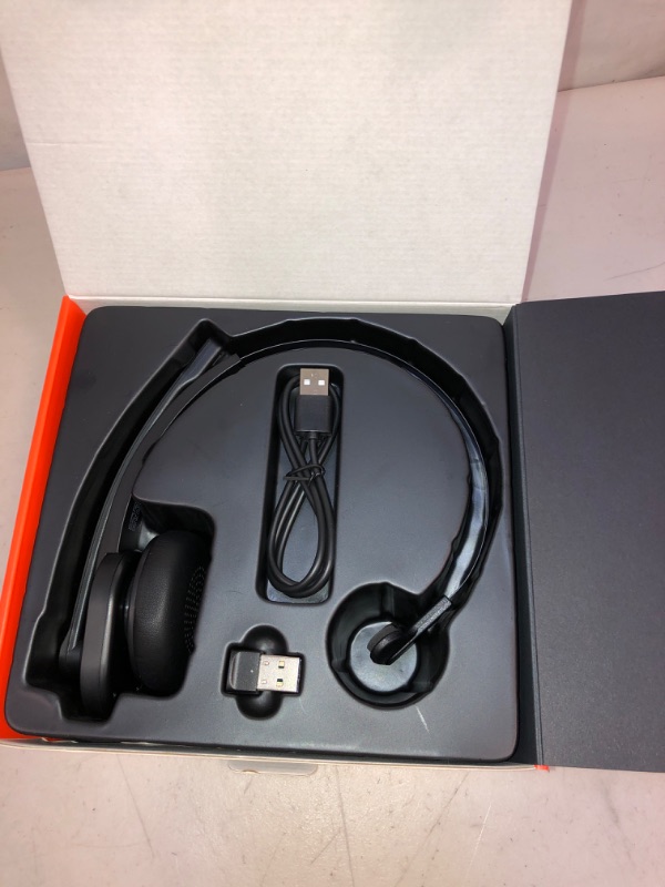 Photo 2 of Wireless Mono Headset with Microphone, Mute Button, Noise Cancelling Mic ( With USB Adapter )