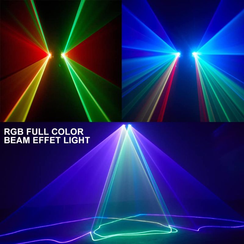 Photo 3 of DJ Lights Party Lights, Gruolin RGB Full Color Laser Stage Light Music Sound Activated & DMX Control Patterns Scan Lights, Perfect for Party Disco Bar Club Stage & DJ Lighting