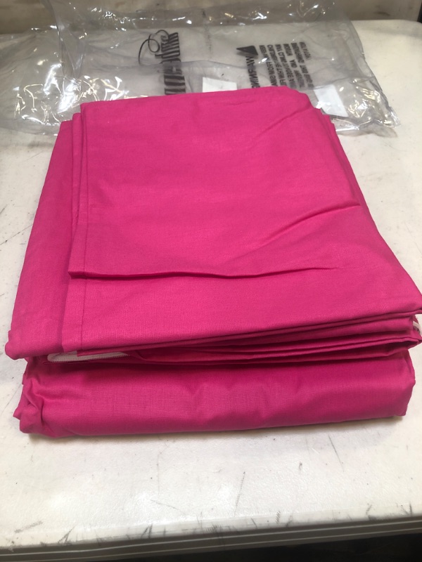 Photo 2 of Ambesonne Cotton Duvet Cover Set, Soft Cover for Comforter Hotel Quality Bedding & Pillowcase with Zipper Closure Master Bedroom Decor 3 Pcs Set with 2 Pillow Shams, 104" X 88", Magenta. SIZE TWIN