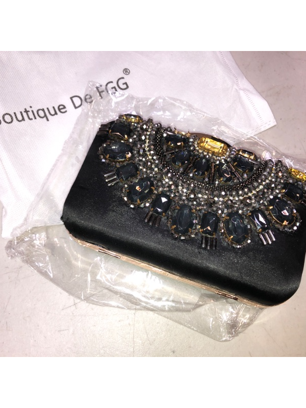 Photo 2 of Elegant Beaded Clutch Purses for Women Evening Bag Wedding Rhinestone Handbag