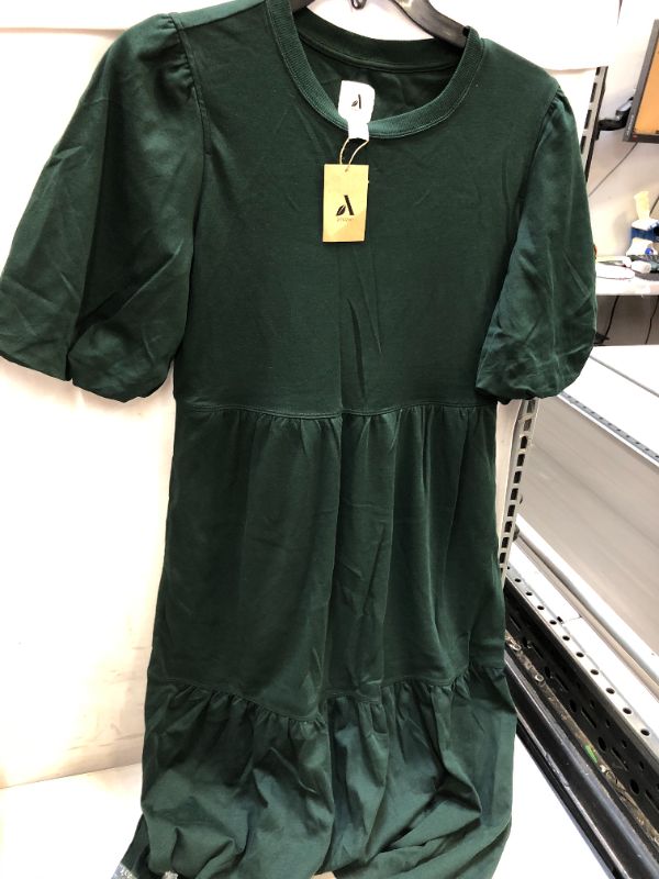 Photo 2 of Amazon Aware Women's Fit and Flare Dress DARK GREEN MEDIUM