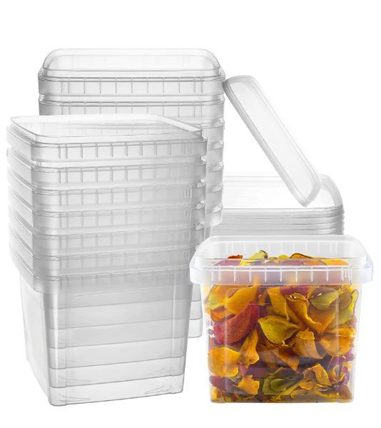 Photo 1 of 64-oz. Square Clear Deli Containers with Lids | Stackable, Tamper-Proof BPA-Free Food Storage Containers | Recyclable Space Saver Airtight Container for Kitchen Storage, Meal Prep, Take Out | 20 Pack
