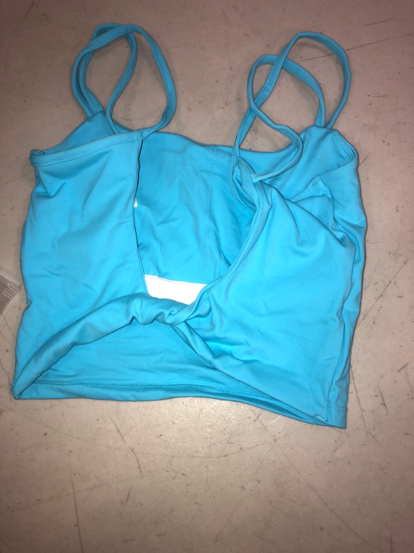 Photo 1 of Aoxjox Women's Workout Sports Bras Fitness Padded Backless Yoga Crop Tank Top Twist Back Cami, SIZE S