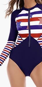 Photo 1 of Century Star Women's Long Sleeve one Piece Swimsuit Athletic Rash Guard Zipper Floral Printed Surfing Swimsuit Bathing Suit
SIZE L 