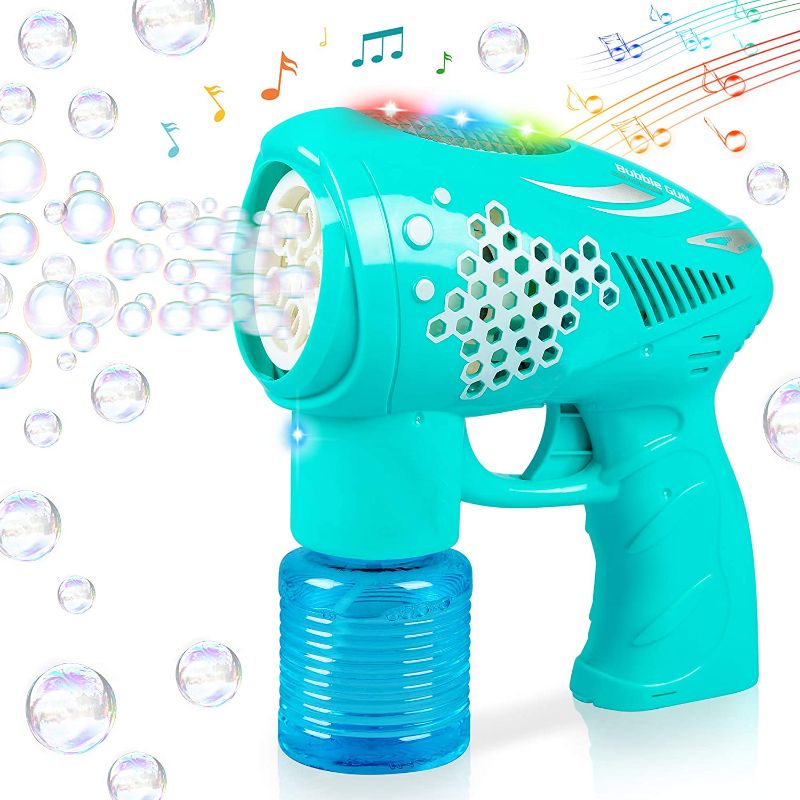 Photo 1 of Bubble Gun for Kids,Light-Up and Musical Bubble Blower Toys with Bubble Solution,Fun Summer Indoor and Outdoor Birthday Party Gifts for Age 6 7 8 9+ Years Old Toddlers Boys Girls (Green)

