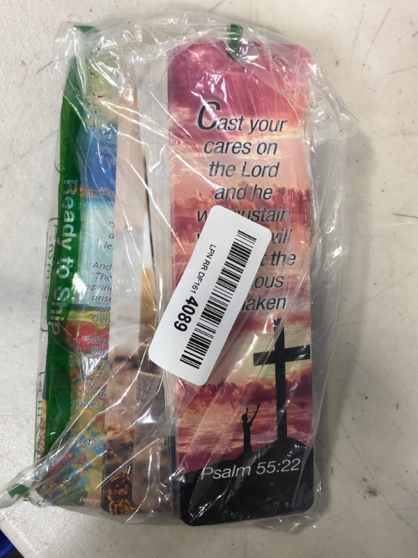 Photo 2 of Christian Bookmarks Cards with Popular Inspirational Bible Verses - 6 Unique Designs (Pack of 60) - Bible Scripture Prayer Cards - War Room Décor