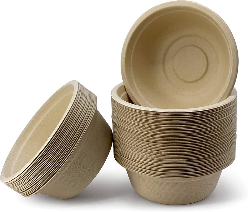 Photo 1 of [12 oz, 100-Count, Sugarcane] Papernain Compostable Disposable Bowls
