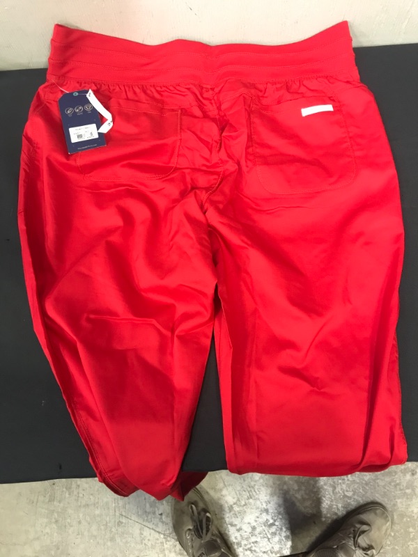 Photo 1 of Cherokee Workwear Revolution Scrubs Pant for Women Natural Rise Jogger WW011, L, Red