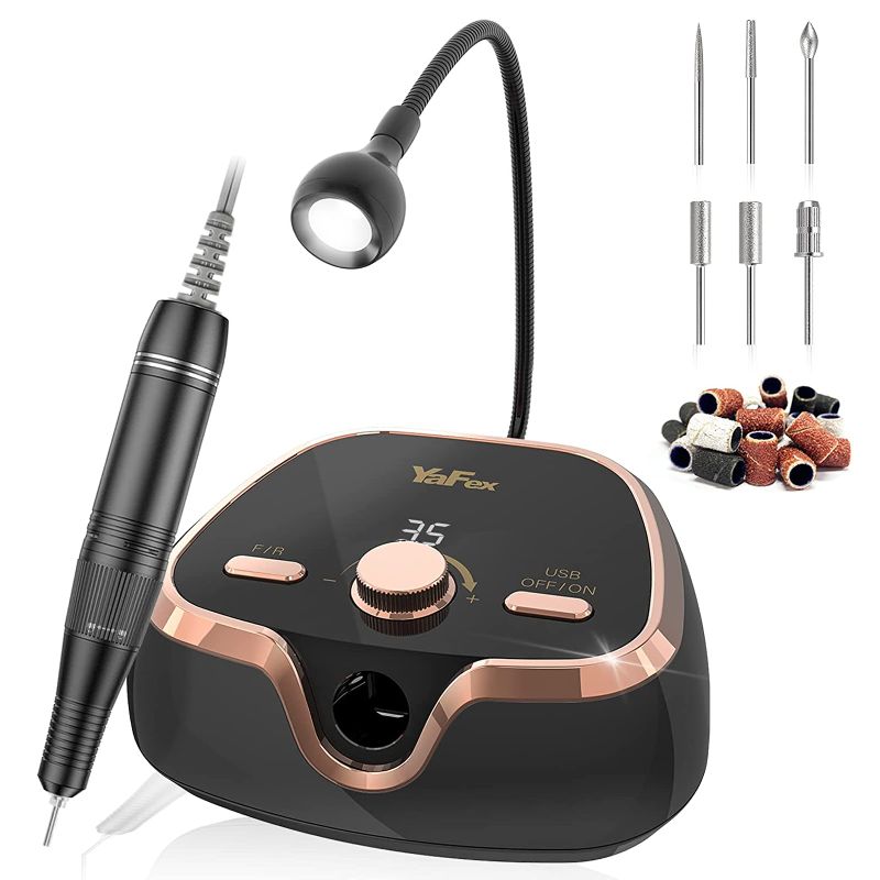 Photo 1 of YaFex Nail Drill, 35000 RPM Professional Nail Drill Machine, Electric Nail File with LCD Speed Display Manicure & Pedicure Efile Drill for Acrylic Nails, Gel, Polish, Shaping  -- Minor Scratches , Still Fully Functional -- 
