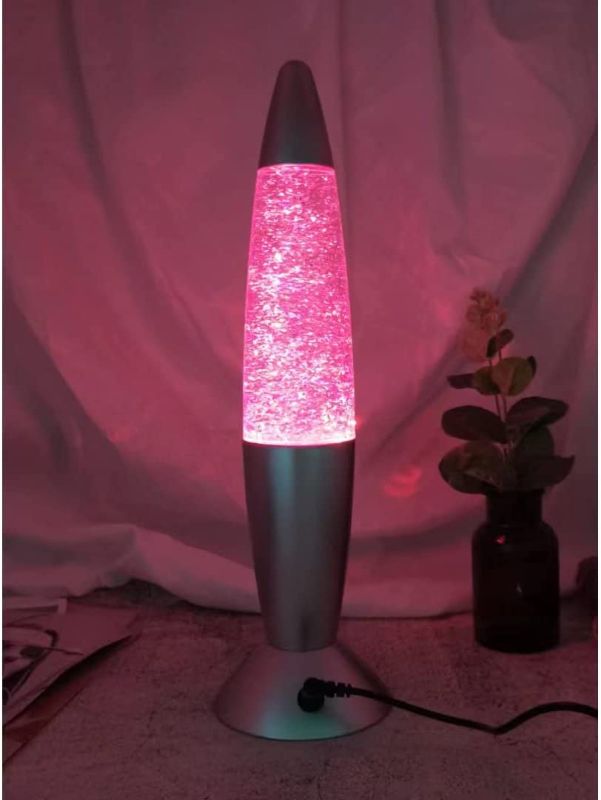 Photo 1 of 14” Glitter Lamp, Decoration Lamp, Automatic Color Changing Liquid Lamp, Rainbow Glitter Cool Lamps, Teen Room Decor for Girls and Boys, USB Cable/Battery Operated Miniature Stuff by Moooope.  -- AA Batteries Needed --
