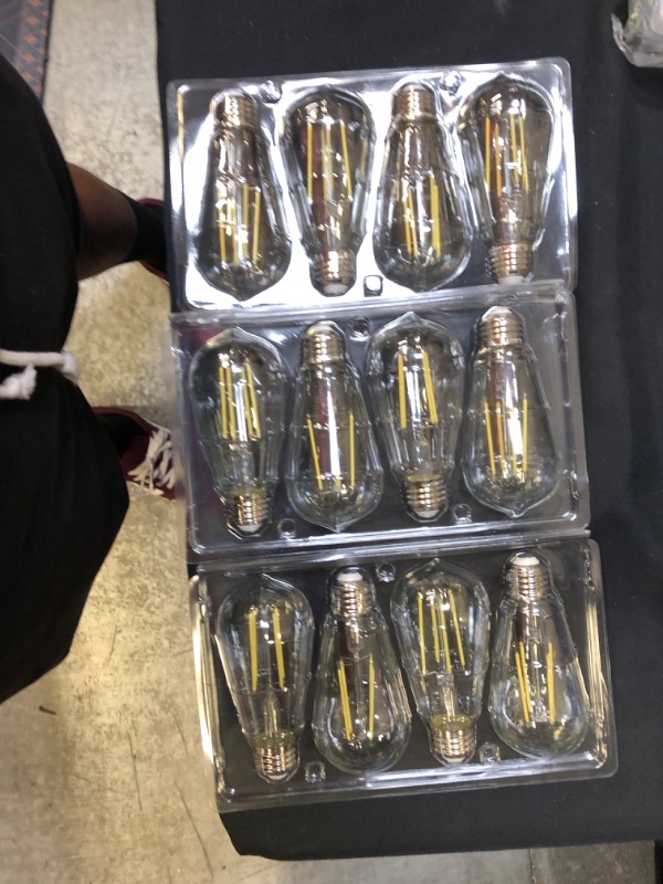 Photo 2 of 12-Pack Vintage 7W ST58 LED Edison Light Bulbs 60W Equivalent