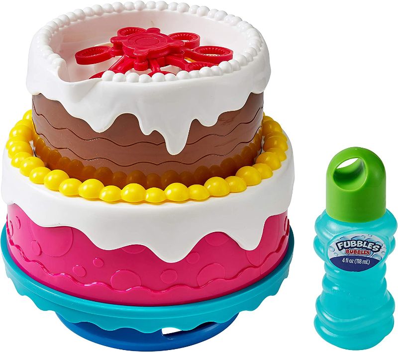 Photo 1 of Fubbles Birthday Cake Bubble Machine with Lights and Happy Birthday Song, Includes Bubble Solution-AMAZON EXCLUSIVE

