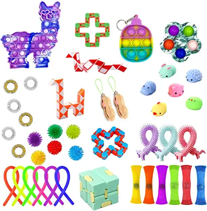 Photo 1 of JoFAN 43 PCS Fidget Sensory Pop Toys Pack with Alpaca Pop Toys Mini Pop Dimple Toys Assortments for Kids Girls Boys Stress Relief Party Favors
