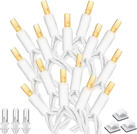 Photo 1 of 200 Count Warm Light Wire Light Clear String Light with 20 Pieces Replacement Lights and 20 Pieces Wire Clips for Indoors Outdoors Party Decorations, 40 Feet
