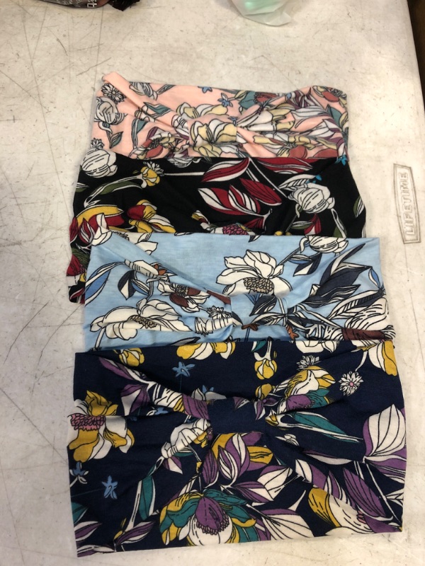 Photo 1 of 4 Pack Wide Headbands for Women Yoga Sport Workout Running Headband Large African Head Wrap (Pack 007-N)
