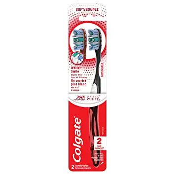 Photo 1 of Colgate 360 Advanced Optic White Toothbrush, Soft, 2 Count
