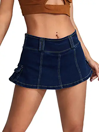 Photo 1 of Floerns Women's Casual A Line Flare Jean Denim Mini Skirts with Pocket. SIZE 41
