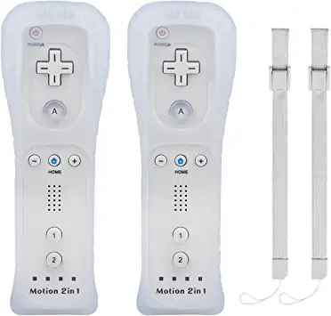 Photo 1 of 2 Pack Wii Remote Controller with Motion Plus, Wireless Controller for Nintendo Wii and Wii U, with Silicone Case and Wrist Strap, No Nunchucks
