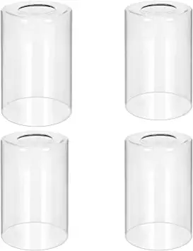 Photo 1 of 4 Pack Clear Glass Shade Replacement for Light Fixtures, Cylinder Glass Lampshade Replacement Covers for Chandelier Pendant Wall Sconces Vanity Lighting, 1.65" Fitter, 5.9"H x 3.94"W
