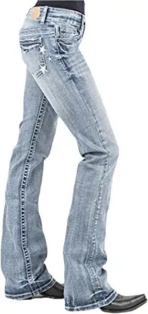 Photo 1 of Bootcut Jeans for Women Fit Embroidered Washed Jean Denim Pants XXL
