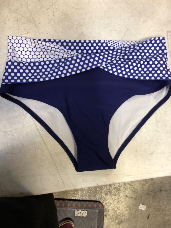 Photo 2 of  Womens Polka Dot Print Bikini Halter Swimwear Twist Front 1 Piece   -- Size  Medium , Bottoms Only  -- 