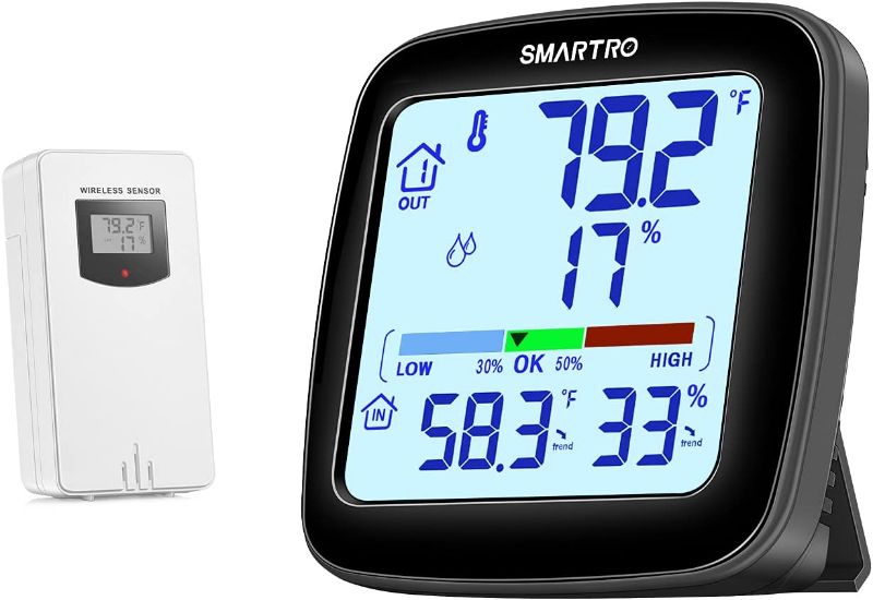 Photo 1 of SMARTRO SC92 Professional Indoor Outdoor Thermometer Wireless Digital Hygrometer Room Humidity Gauge Temperature and Humidity Meter & Pro Accuracy Calibration
