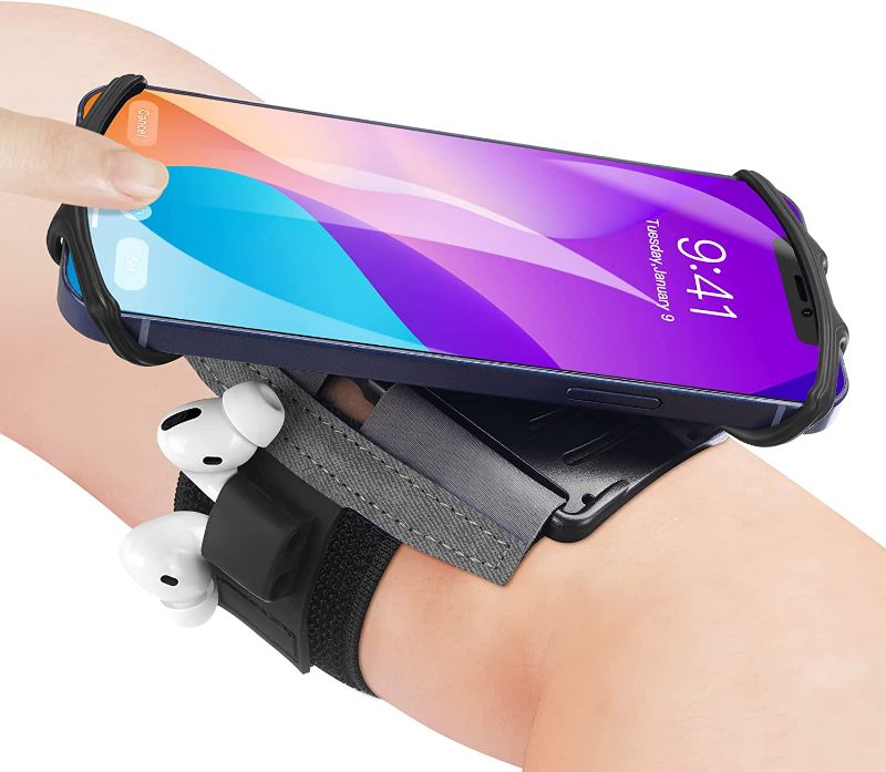 Photo 1 of Aussumy Phone Holder for Running Armband :with Airpods Pro Holder & 360° Rotatable Arm Band Cell Case for iPhone 13 12 11 Pro Max Mini Plus Samsung Galaxy Note S22 Pixel LG for Workout Exercise Sport
