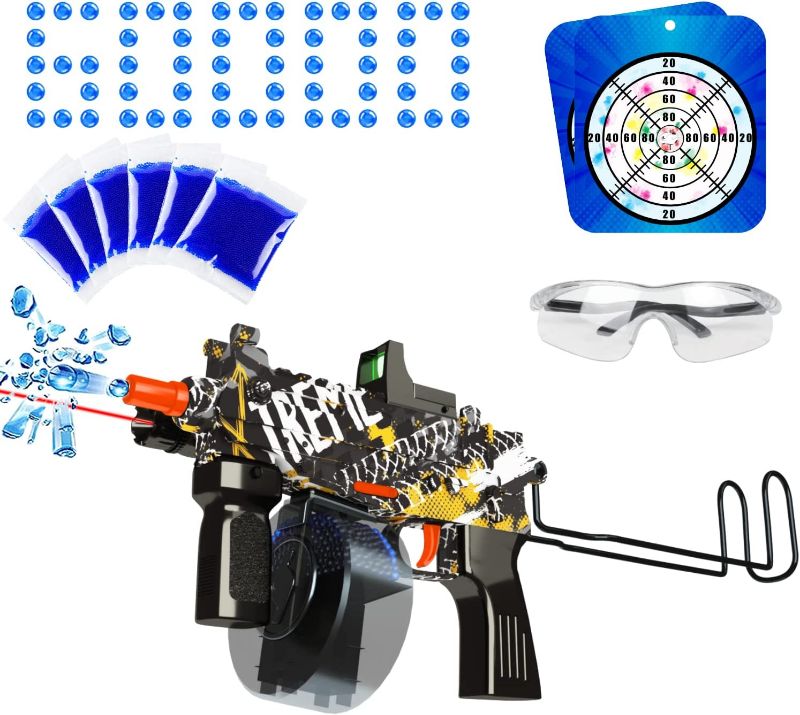 Photo 1 of Gel Ball Blaster - Splatter Ball Blaster with 60000 Water Beads & Goggles for Shooting Games - Ideal Christmas Birthday Gift for Adults Kids Boys
