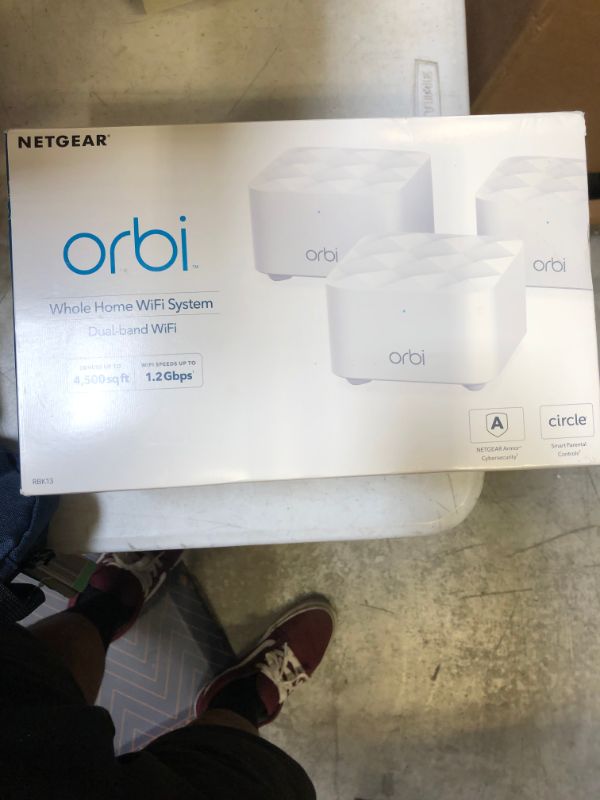 Photo 1 of Netgear - Orbi AC1200 Dual-Band Mesh Wi-Fi System (3 Pack) - White