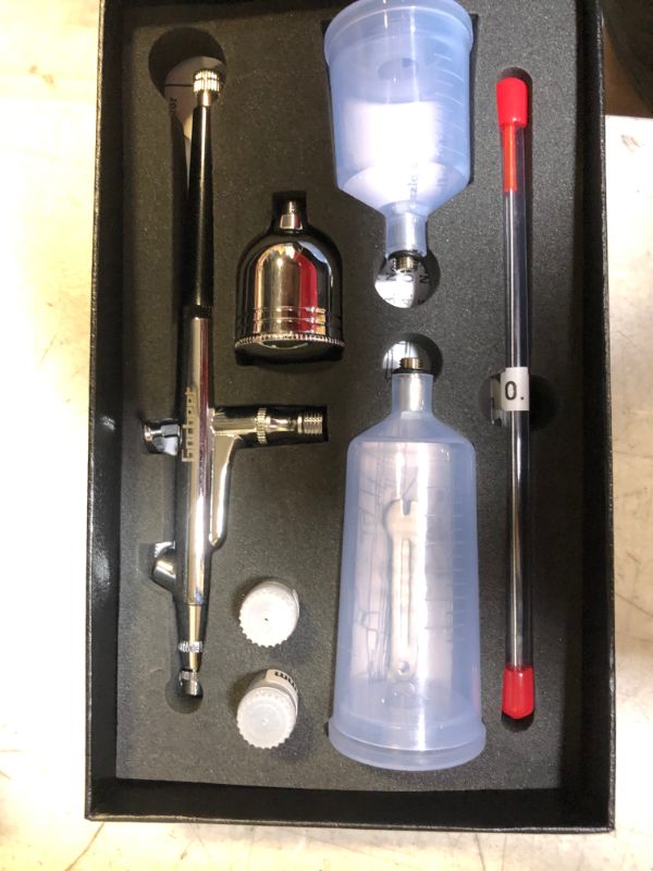 Photo 2 of Unibrush Airbrush Kit 30PSI, Airbrush Set with Compressor, Mini Dual-Action Airbrush Compressure Kit for Makeup, Cake Decorating, Nail Art, Painting, Tattoo, DIY Modeling with Air Brush Set   ---  Missing Charger --
