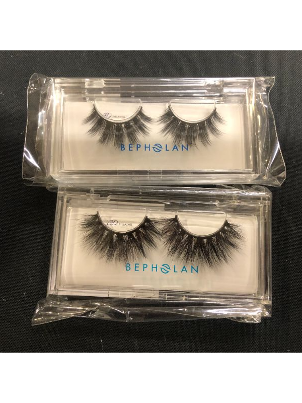 Photo 2 of BEPHOLAN Mink Lashes 100% Siberian Mink Fur Lashes Dramatic Round Look Totally Cruelty-Free Reusable and Handmade Non-Irritating Fake Eyelashes XMZ16-- 2 pack