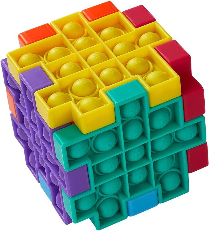 Photo 1 of WTPONE Cube Pop It Puzzle Game Board Pop Its Cube Pop Its Toys Silicone Fidgets Toy Pop Toy Push Pop Fidget Toy Bubble Popping Sensory Toy Stress Relief Gifts for Kids Boy Girl Men Women (6 Pack)
