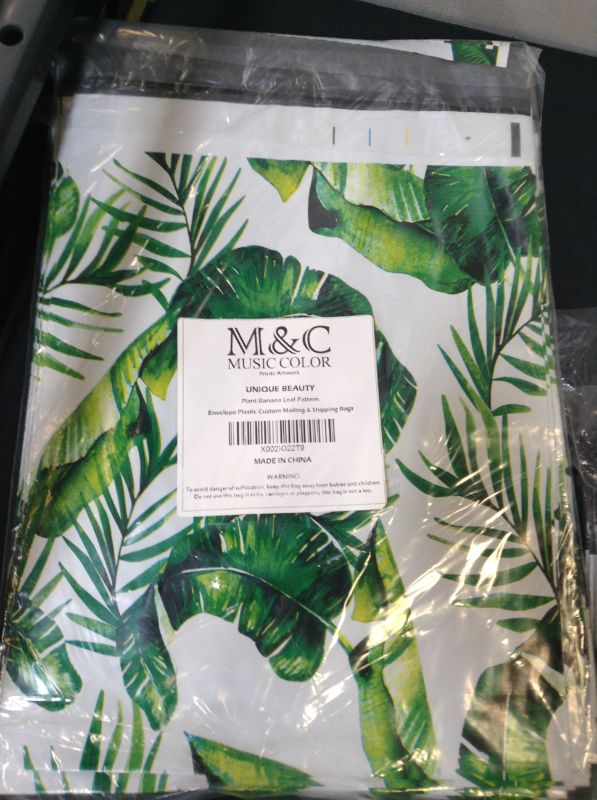 Photo 3 of 100 Pack Poly Mailers, 10” X 13” Envelopes Plastic Custom Mailing Shipping Bags, Poly Mailer Envelope with Self Seal Adhesive Strip - Waterproof (Banana Leaf)