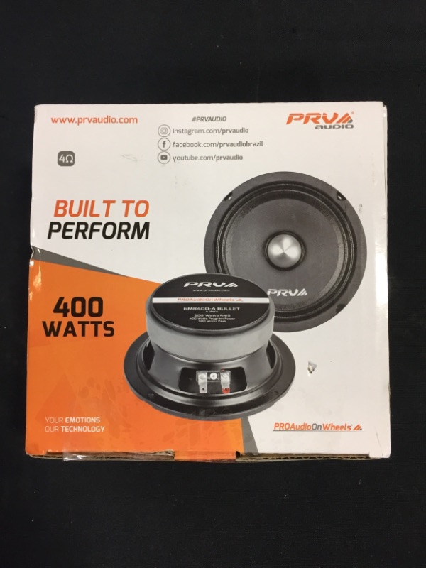 Photo 2 of PRV AUDIO 6.5 Inch Midrange Bullet Speaker 6MR400-4 Bullet, 4 Ohm High Performance Car Audio Loudspeaker, 400 Watts Program Power, 1.5 in Voice Coil 200 Watts RMS, High Output Sound
