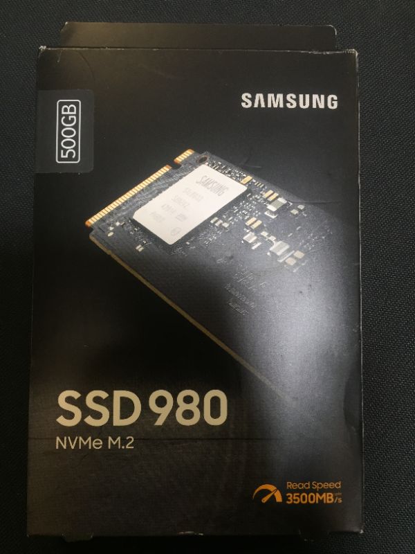 Photo 1 of SAMSUNG 980 SSD 500GB PCle 3.0x4, NVMe M.2 2280, Internal Solid State Drive, Storage for PC, Laptops, Gaming and More, HMB Technology, Intelligent Turbowrite, Speeds up-to 3,500MB/s, MZ-V8V500B/AM
