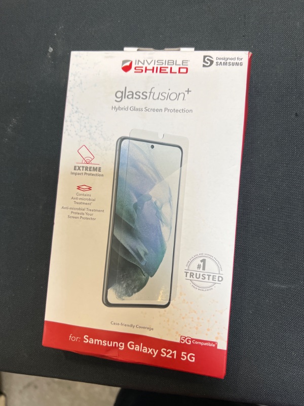 Photo 2 of ZAGG InvisibleShield GlassFusion+ - Hybrid Glass Screen Protector - Made for Samsung GS21 (6.2") - Case Friendly
FACTORY SEALED.