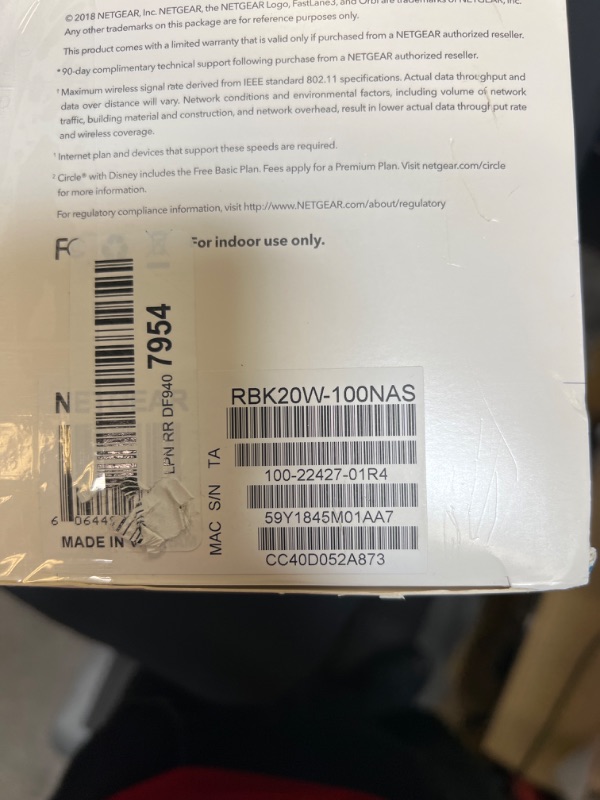 Photo 1 of NETGEAR Orbi Compact Wall-Plug Whole Home Mesh WiFi System - WiFi router and wall-plug satellite extender with speeds up to 2.2 Gbps over 3,500 sq. feet, AC2200 (RBK20W)
