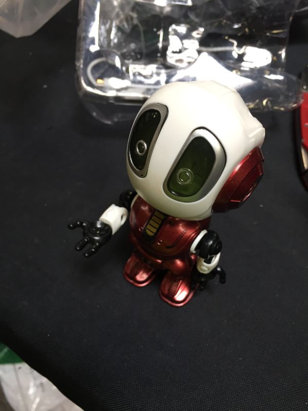 Photo 3 of Betheaces Robots for Kids Talking Robot Interactive Toy Repeats Your Voice Travel Toys with Posable Metal Body and Flashing Lights Robot Gifts for Boys and Girls(Fire Red)