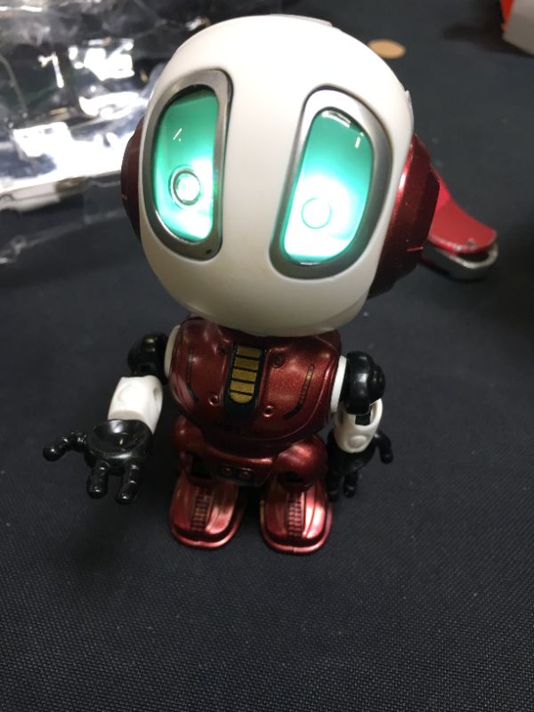 Photo 2 of Betheaces Robots for Kids Talking Robot Interactive Toy Repeats Your Voice Travel Toys with Posable Metal Body and Flashing Lights Robot Gifts for Boys and Girls(Fire Red)