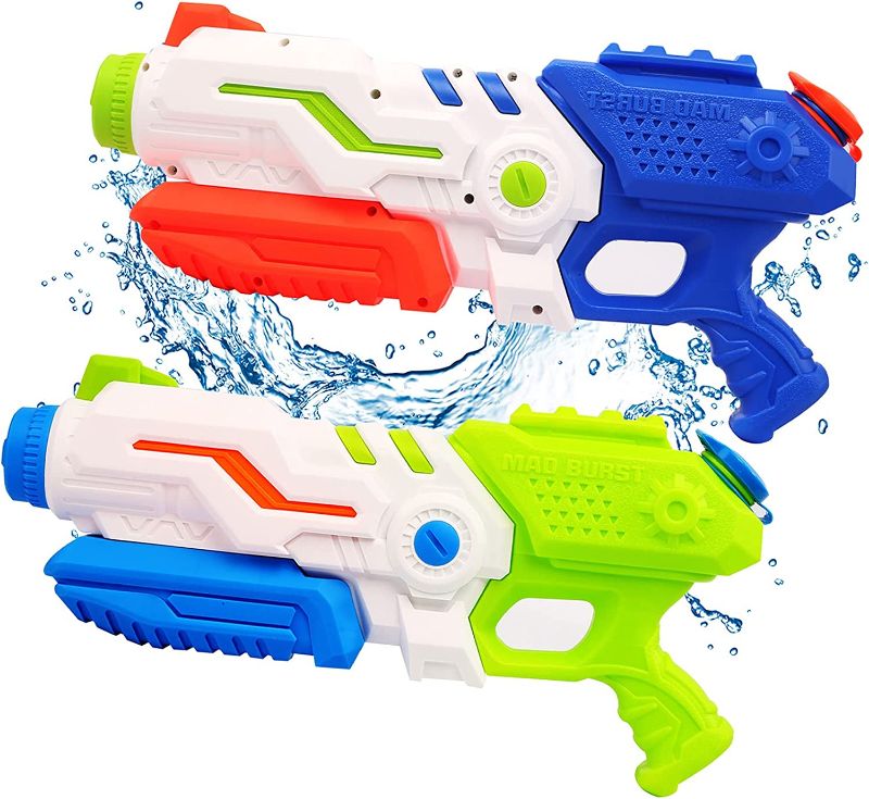 Photo 1 of 2 Pack 1000CC Water Guns Toys Blaster Soaker Squirt Super Water GunHigh Capacity Toy Kids Children for Outdoor/Swimming Pool/Beach/Backyard
