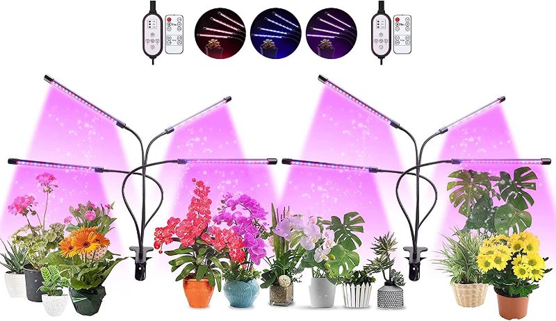 Photo 1 of 2Pack Plant Grow Light,Tipace LED Growing Light for Indoor Plants,80W Full Spectrum Plant Light for Seedlings,4 Switch Modes 10 Brightness Settings
