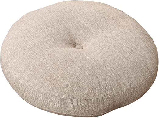 Photo 1 of A.B Crew Japanese Style Linen Zafu Meditation Yoga Bolster Tatami Floor Round Cushion(Beige,17.7")