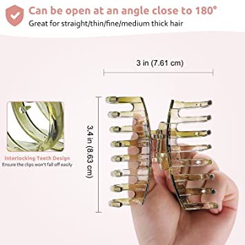 Photo 1 of 7 Colors Lolalet Strong Hold Hair Claw Clips, 2 Styles Nonslip Medium Large Jaw Clip for Women and Girls, 4 Square Matte and 3 Bright Acrylic Hair Clamps for Thick Thin Fine Long Hair -Style B