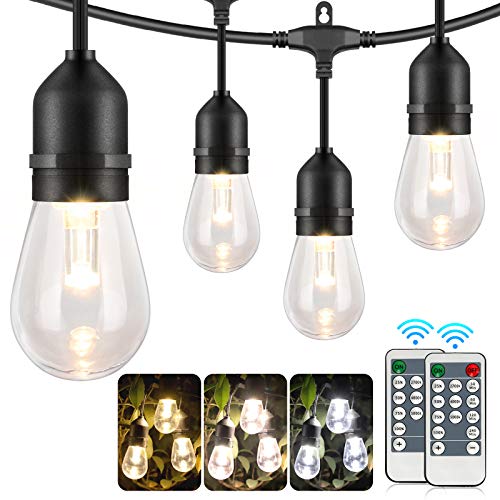 Photo 1 of 3 Color Outdoor LED Dimmable String Lights for Patio with Remotes