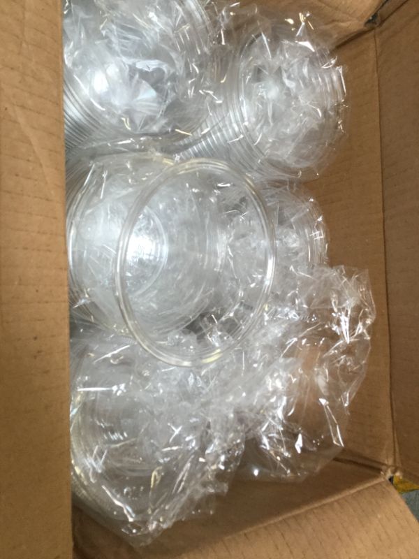 Photo 3 of [200 PACK] 9oz Clear Plastic Cups With Flat Lids