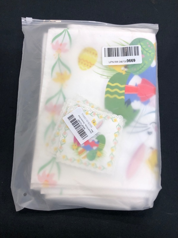 Photo 1 of Alishomtll 3 Pcs Happy Easter Table Runner Sets with 4 Placemats Easter Eggs and Rabbit Table Runner Set with Coasters
