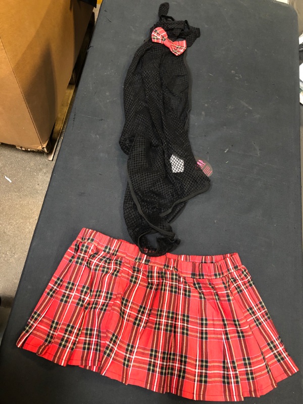 Photo 1 of Avidlove Women Schoolgirl Lingerie Sexy Student Costumes Lingerie Set with Tie Top Shirt and Mini Skirt. Large
