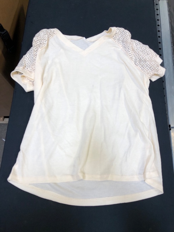 Photo 2 of AJAYR Women Shirts and Blouses Lace Tops for Women Casual Shirts for Women Apricot XL
