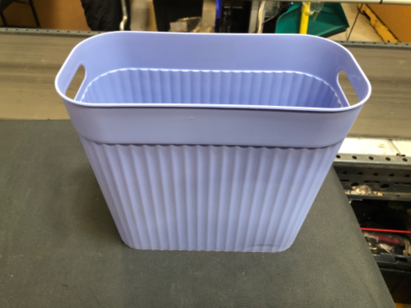 Photo 2 of Bathroom Small Trash Can Plastic Slim Waste Basket with Handles 3.17 Gallon/12 Liter Garbage ?Can Container Bin for Narrow Spaces Kitchen